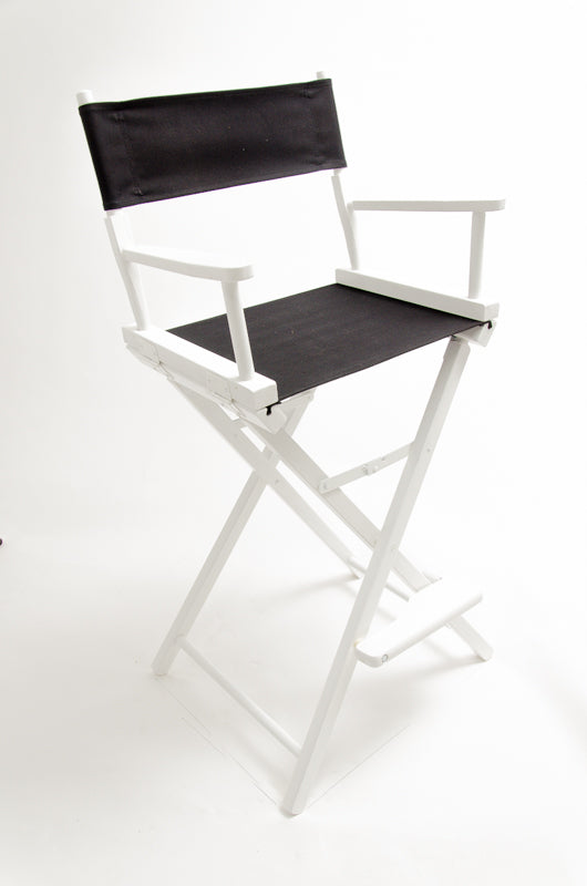 Bar Height (30″) Director’s Chair – White Finish