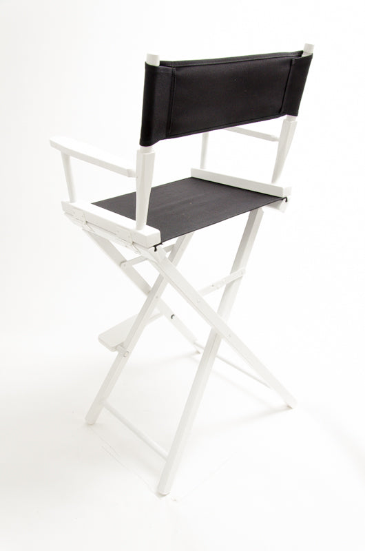 Bar Height (30″) Director’s Chair – White Finish