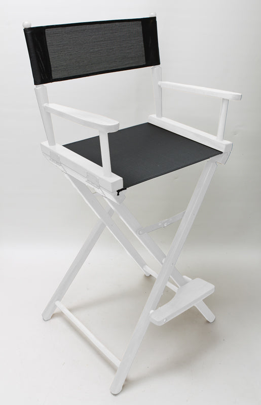 Bar Height (30″) Director’s Chair – White Finish