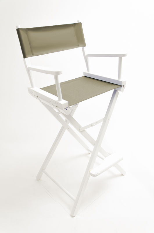 Bar Height (30″) Director’s Chair – White Finish