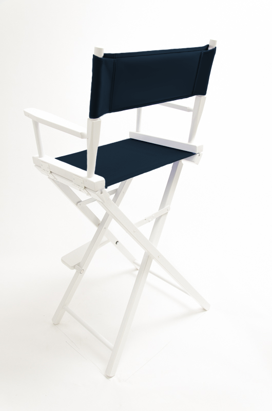 Bar Height (30″) Director’s Chair – White Finish