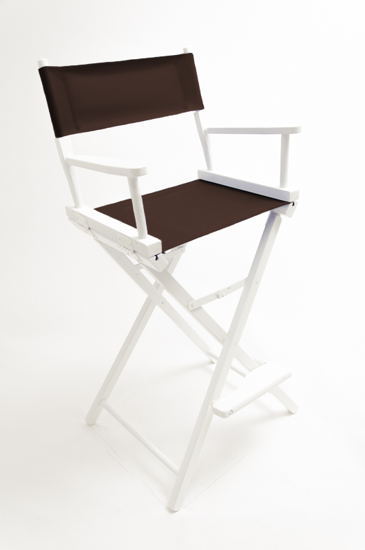 Bar Height (30″) Director’s Chair – White Finish