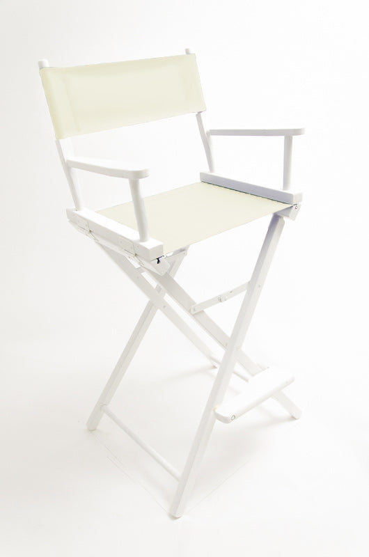 Bar Height (30″) Director’s Chair – White Finish