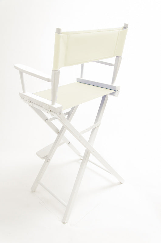 Bar Height (30″) Director’s Chair – White Finish