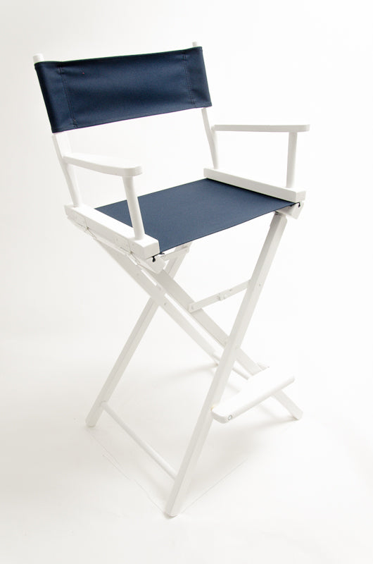 Bar Height (30″) Director’s Chair – White Finish