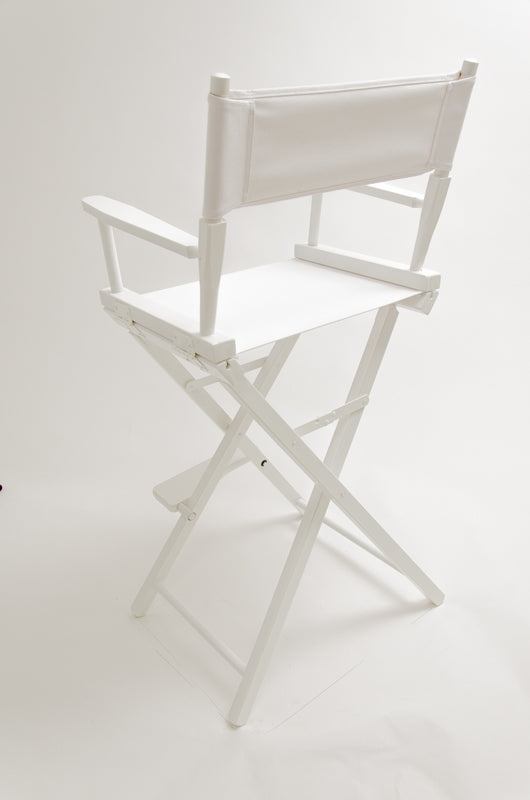 Bar Height (30″) Director’s Chair – White Finish