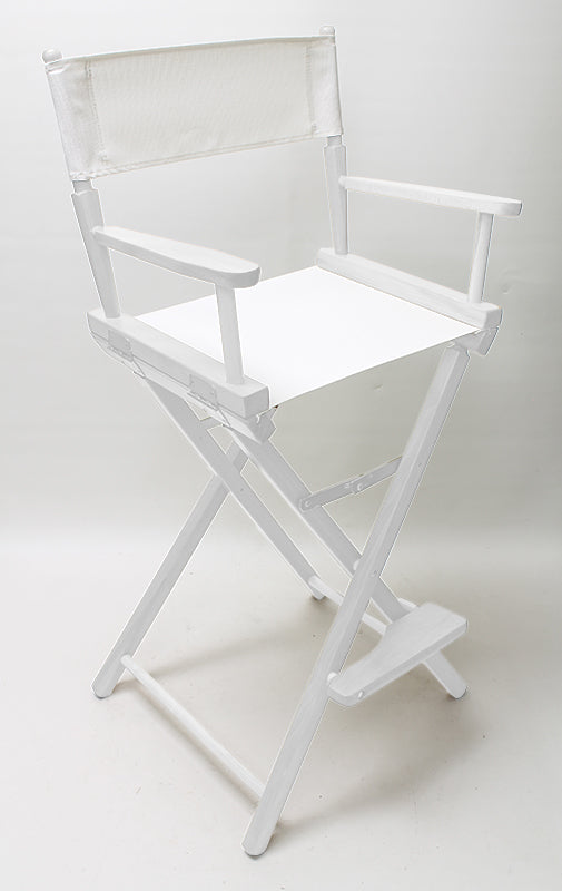 Bar Height (30″) Director’s Chair – White Finish