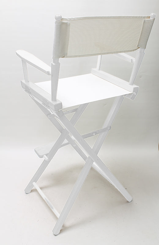 Bar Height (30″) Director’s Chair – White Finish