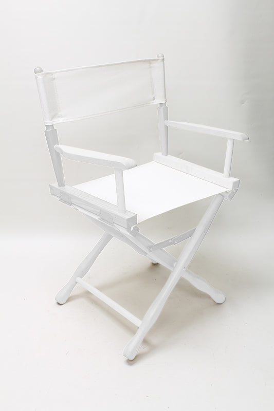 Table Height (18″) Director’s Chair – Gold Medal Classic White Finish