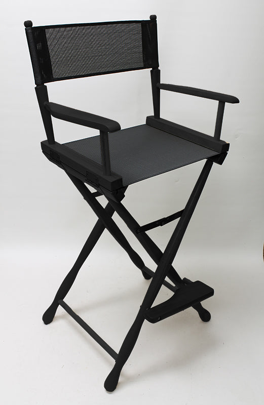 Bar Height (30″) Director’s Chair – Gold Medal Classic Black Finish