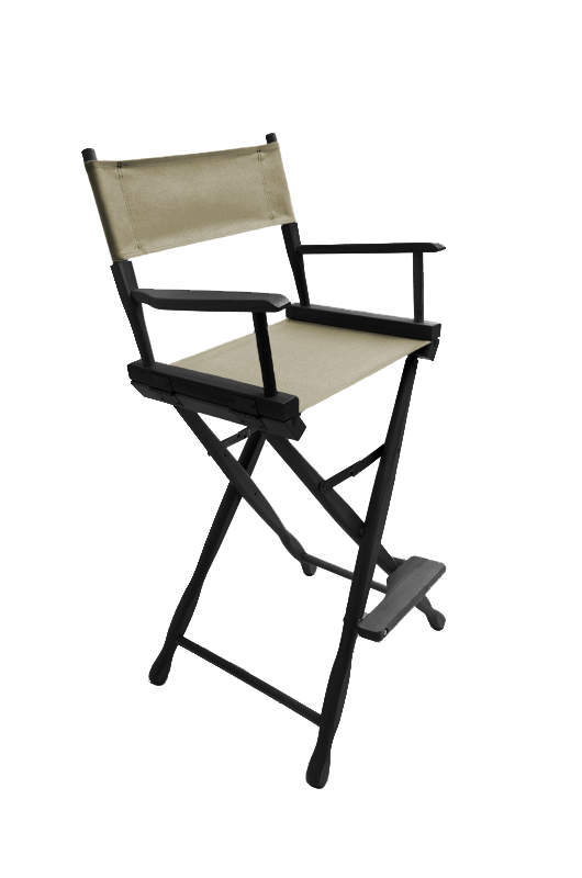 Bar Height (30″) Director’s Chair – Gold Medal Classic Black Finish