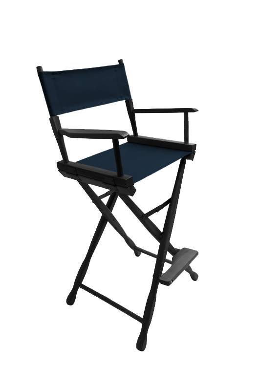 Bar Height (30″) Director’s Chair – Gold Medal Classic Black Finish