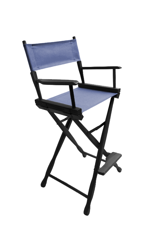 Bar Height (30″) Director’s Chair – Gold Medal Classic Black Finish