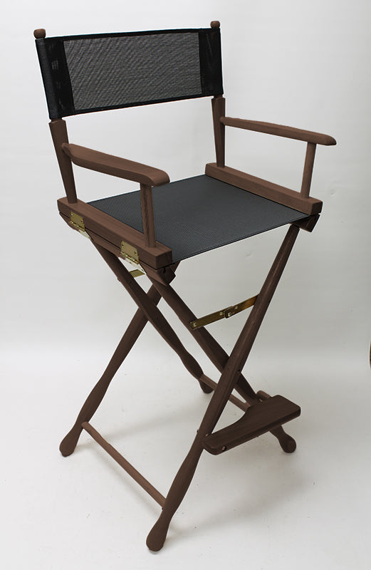 Bar Height (30″) Director’s Chair – Gold Medal Classic Walnut Finish