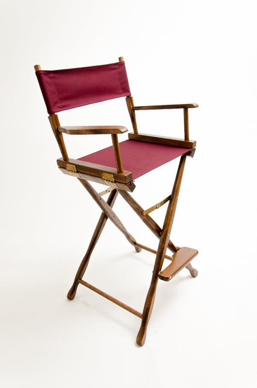 Bar Height (30″) Director’s Chair – Gold Medal Classic Walnut Finish