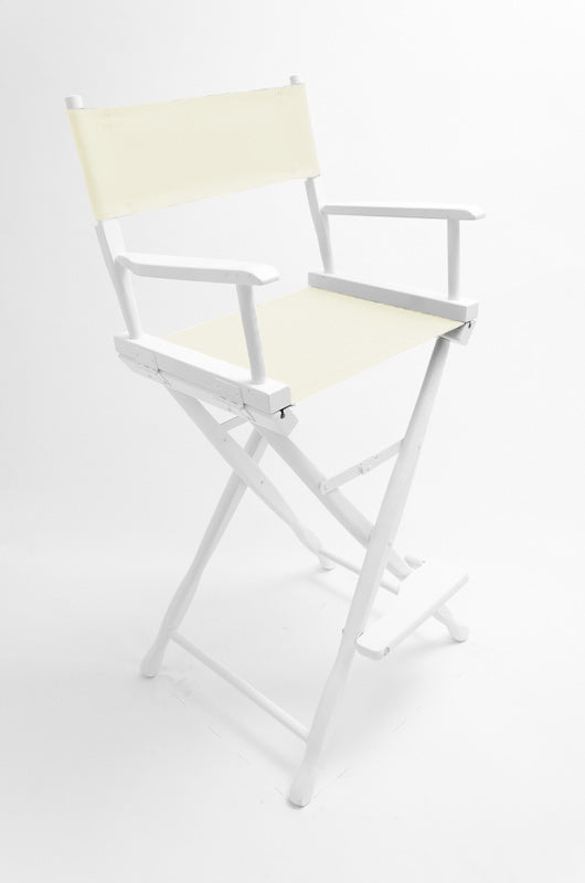 Bar Height (30″) Director’s Chair – Gold Medal Classic White Finish