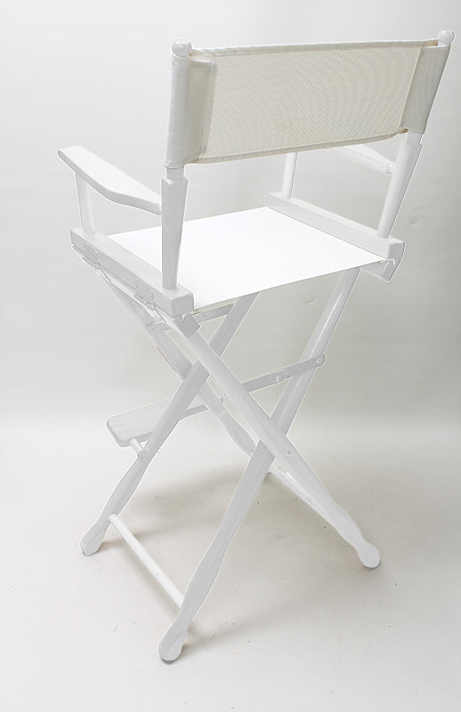 Bar Height (30″) Director’s Chair – Gold Medal Classic White Finish